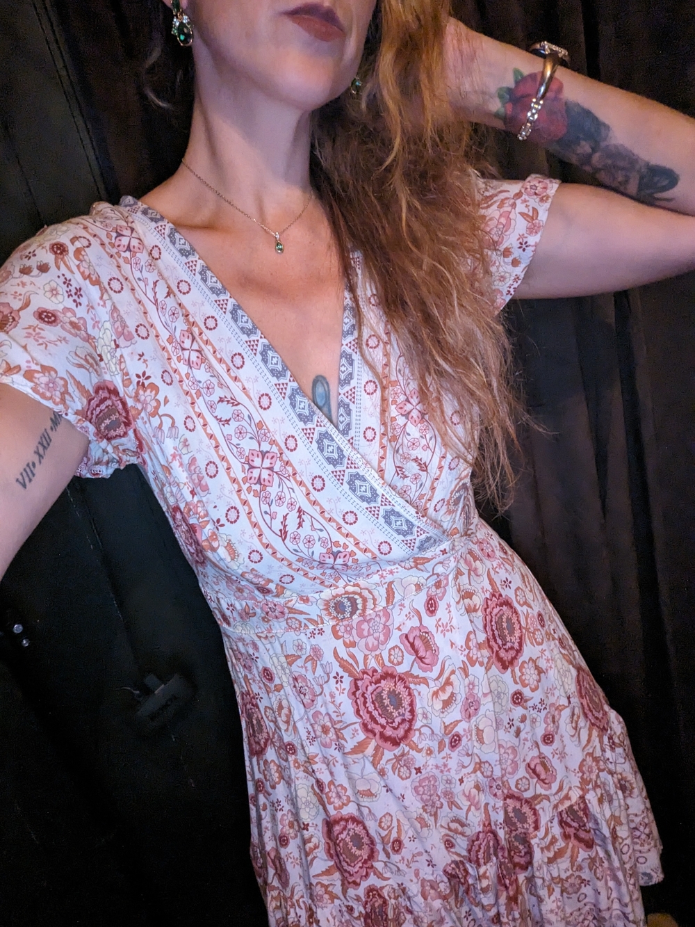 Bamboo Midi Wrap Dress | Size Medium